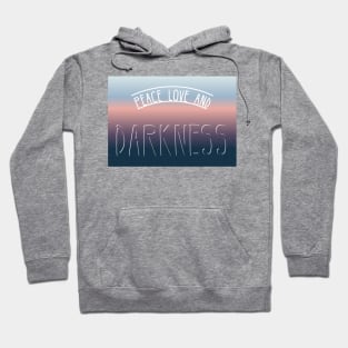 Peace Love and Darkness - Boho Goth - Bohemian Goth, Dark Hippie, Gothic - sky blue, pink, navy blue Hoodie